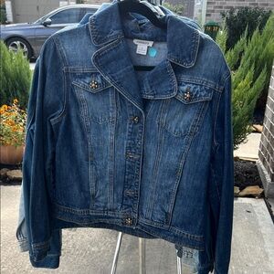 Harold's Blue Jean Jacket with Embellished Buttons